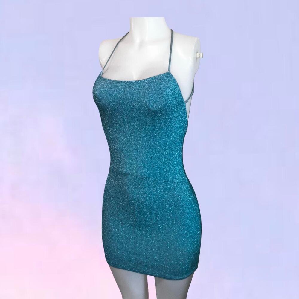 Vintage 90s y2k clubbing going out sparkly mini dress